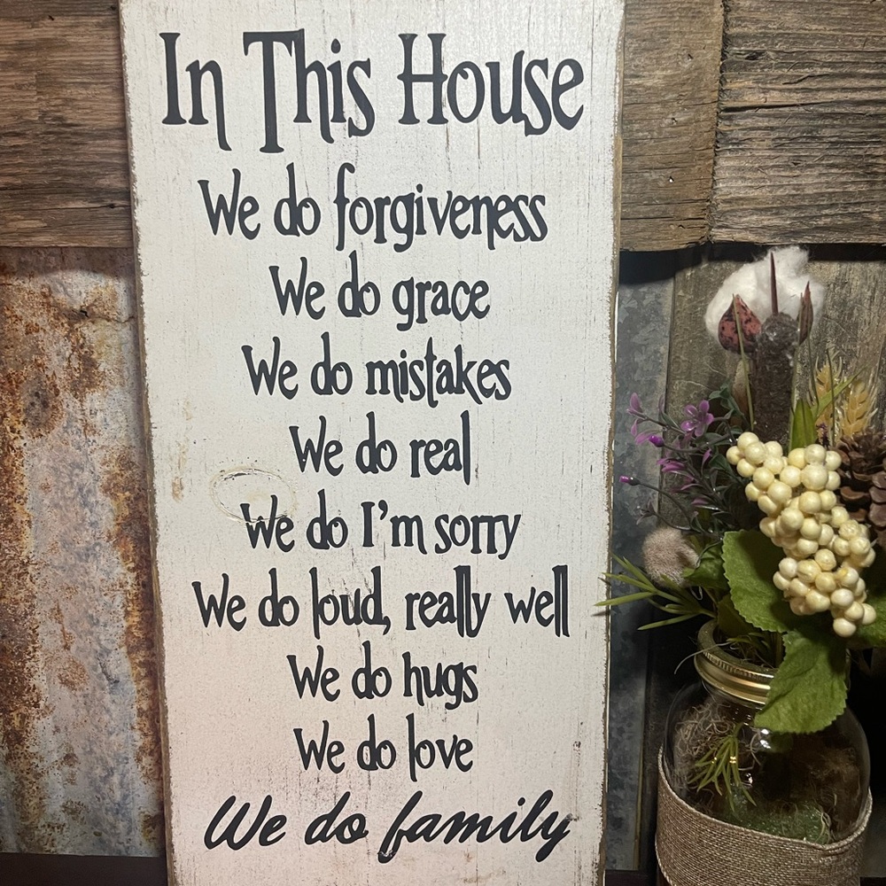 Rustic White Wall Decor Sign